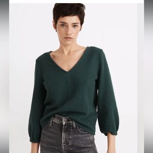 Madewell full sleeve top, spruce green, extra small, brand new with tags